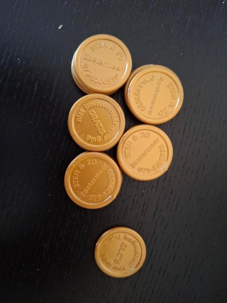 26x Eten & Zo Zoetermeer Alcoholische Munten, Tickets en Kaartjes