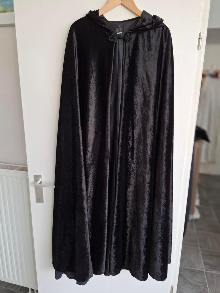 Lange zwarte velours cape, Ophalen of Verzenden