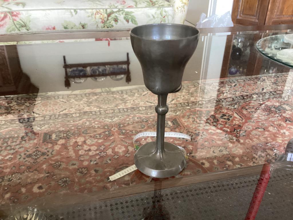 Borrel kelk  tin hoog 10 cm, Ophalen of Verzenden