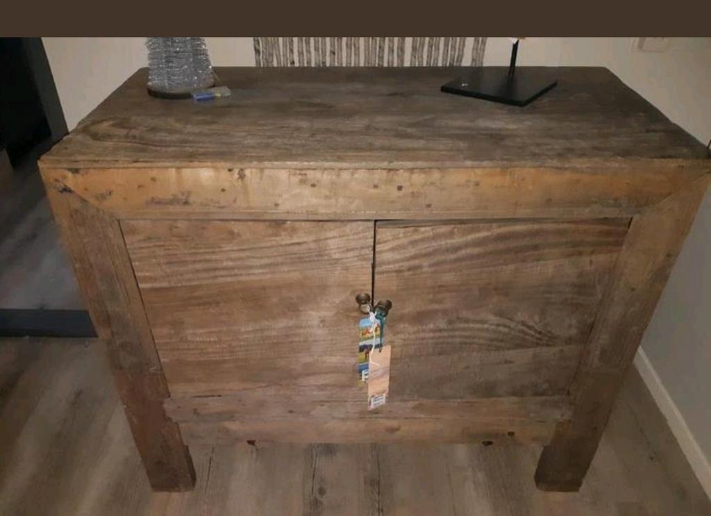 Oud hout robuust kastje, Ophalen of Verzenden, Gebruikt