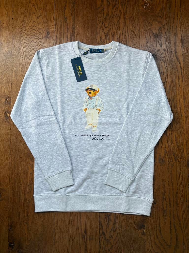 Ralph Lauren polo beer trui sweater maat M grijs, Verzenden, Nieuw, Maat 48/50 (M), Grijs