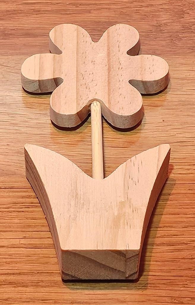 Houten bloem om te beschilderen, Hobby en Vrije tijd, Schilderen, Ophalen of Verzenden, Nieuw, Overige typen