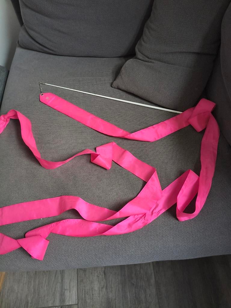 Roze Ritmische Gymnastiek Lint met Stokje, Ophalen of Verzenden, Gebruikt