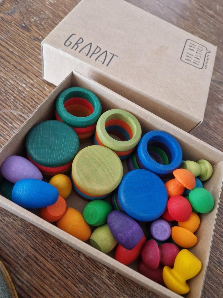 Grapat 48-delige set – Prachtig houten speelgoed (Zo goed al, Ophalen of Verzenden, Zo goed als nieuw