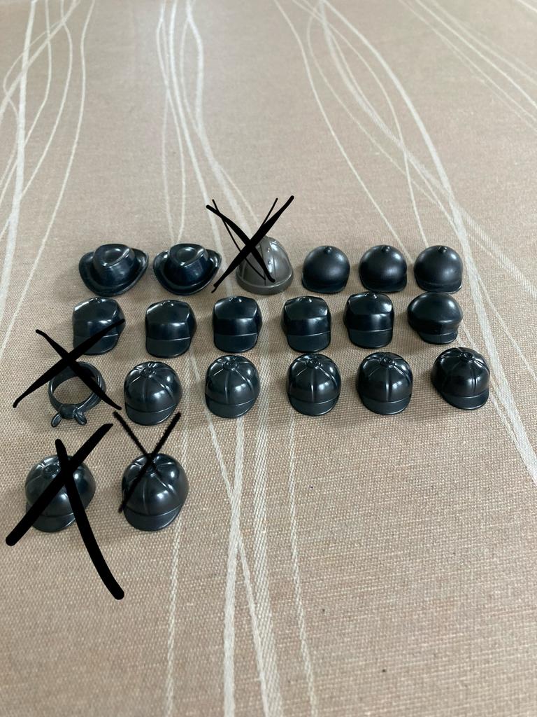 Playmobil kinder hoedjes, petjes zwart., Ophalen of Verzenden, Zo goed als nieuw