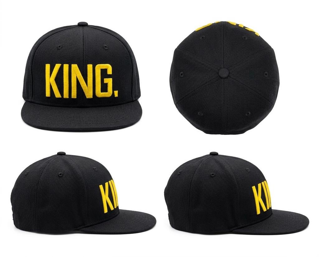 Zwarte Snapback Pet met 'KING.' Opdruk, Sports360.nl, Nieuw, Pet, One size fits all