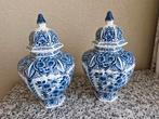 Set van 2 prachtige Delftsblauwe vazen met deksel, Antiek en Kunst, Ophalen of Verzenden