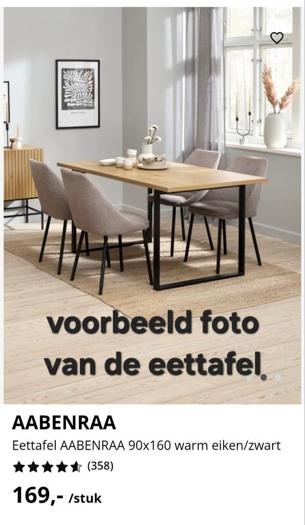 Eettafel 90x160, Ophalen, Gebruikt, 50 tot 100 cm, 150 tot 200 cm