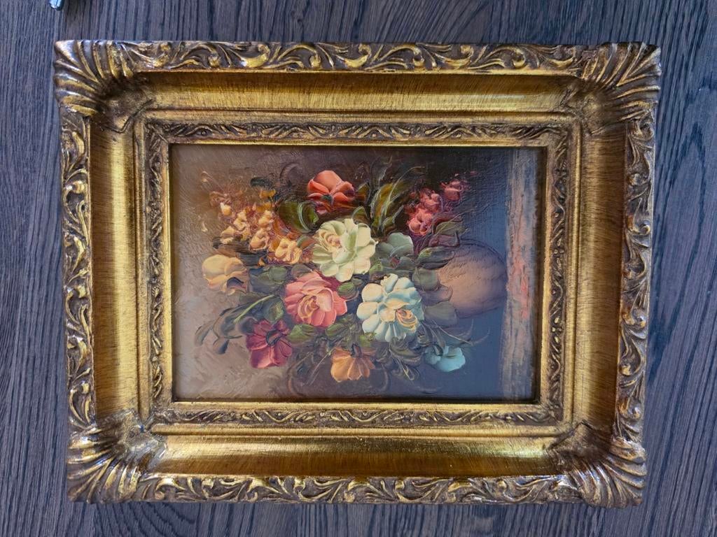 Schilderijtjes op hout met lijst, Ophalen