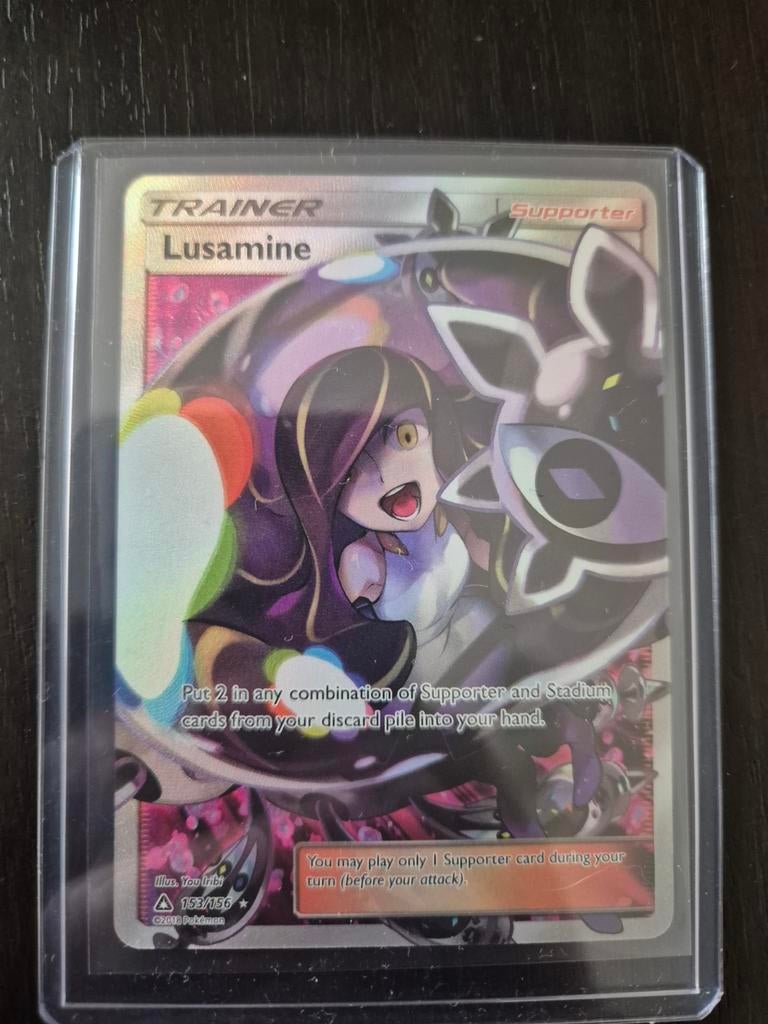 Pokémon kaart Lusamine Trainer Supporter, Ophalen of Verzenden, Zo goed als nieuw, Foil