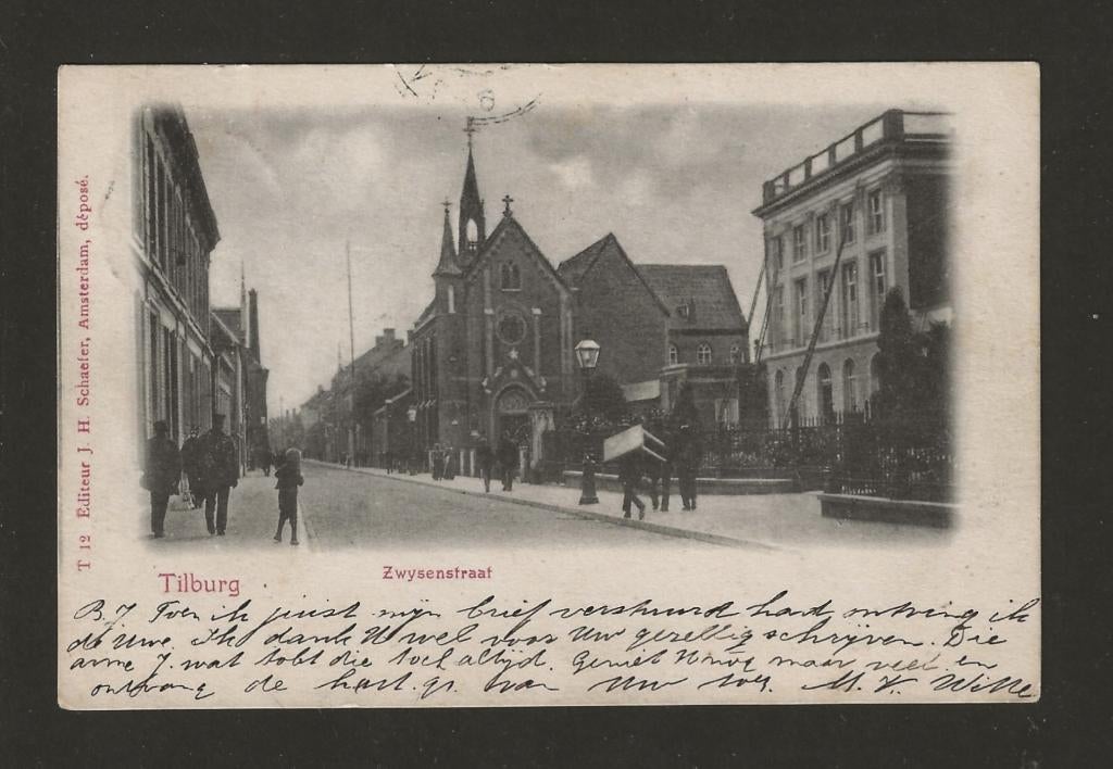 Noord Brabant: Tilburg, Verzamelen, Ansichtkaarten | Nederland, Ophalen of Verzenden, Voor 1920, Gelopen, Noord-Brabant