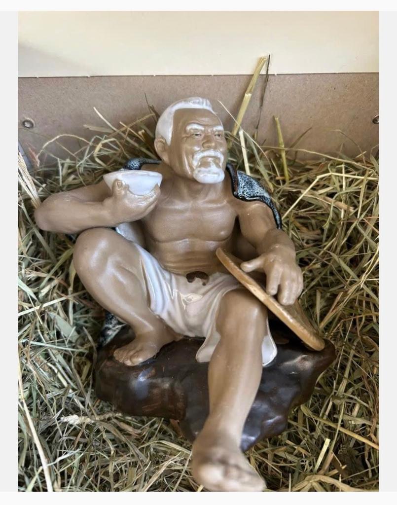 Chinees stenen beeld, Vintage Shiwan Chinese Mudman, Antiek en Kunst, Kunst | Beelden en Houtsnijwerken, Ophalen of Verzenden