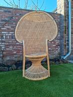 Rotan pauwenstoel, Ophalen, Gebruikt, Bruin, Riet of Rotan