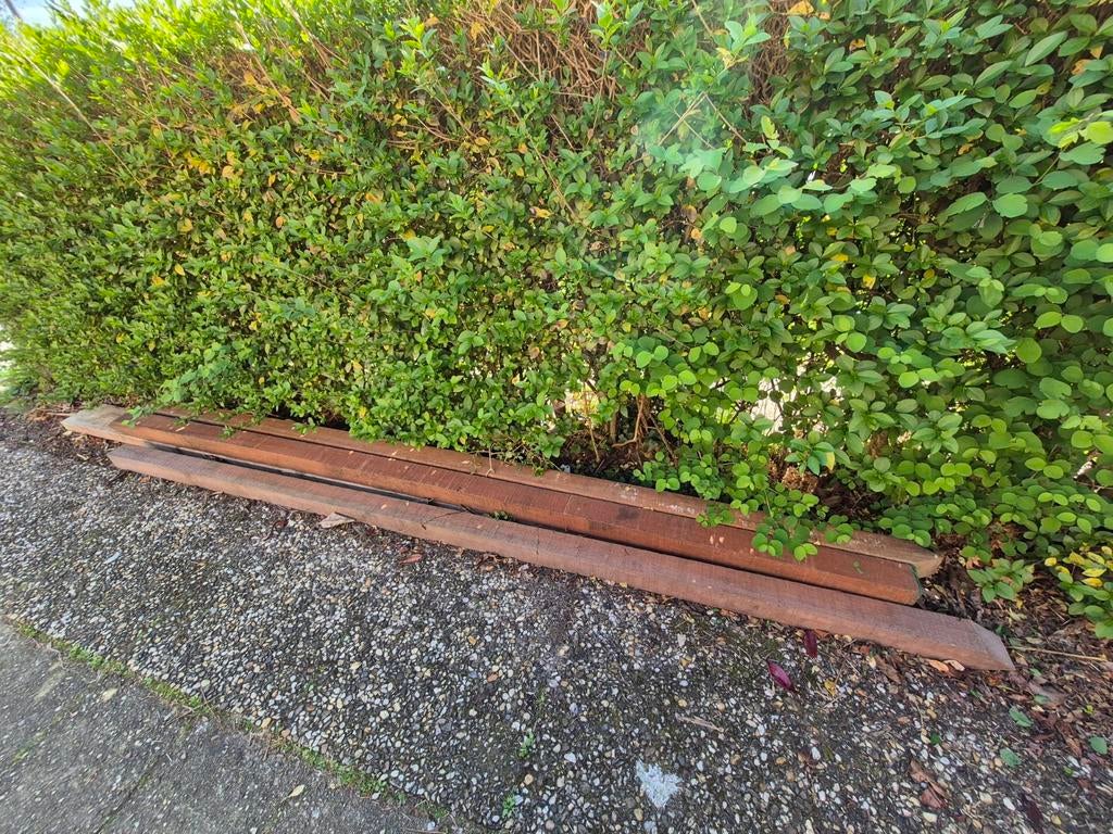 Hardhouten palen 270x7x7, Ophalen, Gebruikt, Palen, Hardhout