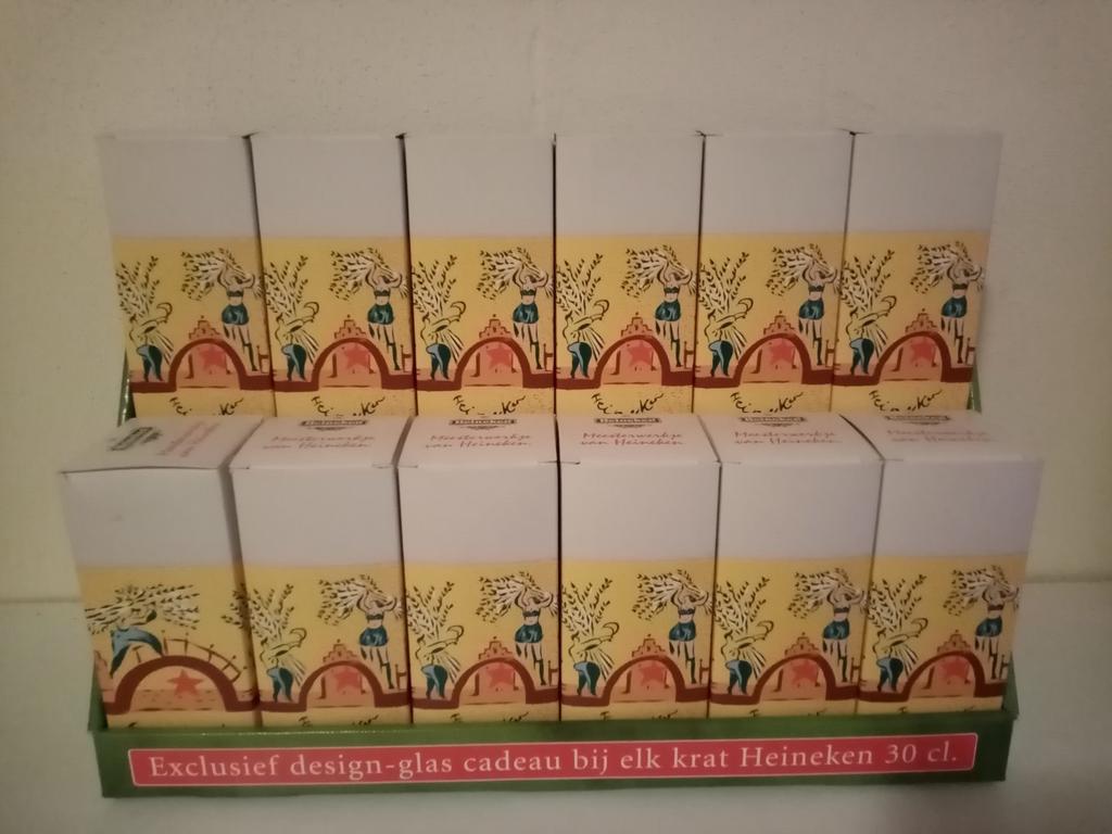 12 Heineken bierfluitjes met speciale opdruk, Verzamelen, Ophalen of Verzenden, Nieuw, Glas of Glazen, Heineken