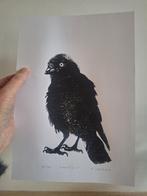 Handgedrukte linosnede 'Kauwje 7' - Gelimiteerde oplage, Antiek en Kunst, Ophalen of Verzenden