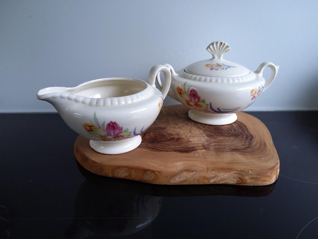 Mosa Maastricht roomstel tulp 1940 - 1950, Antiek en Kunst, Antiek | Servies los, Ophalen of Verzenden