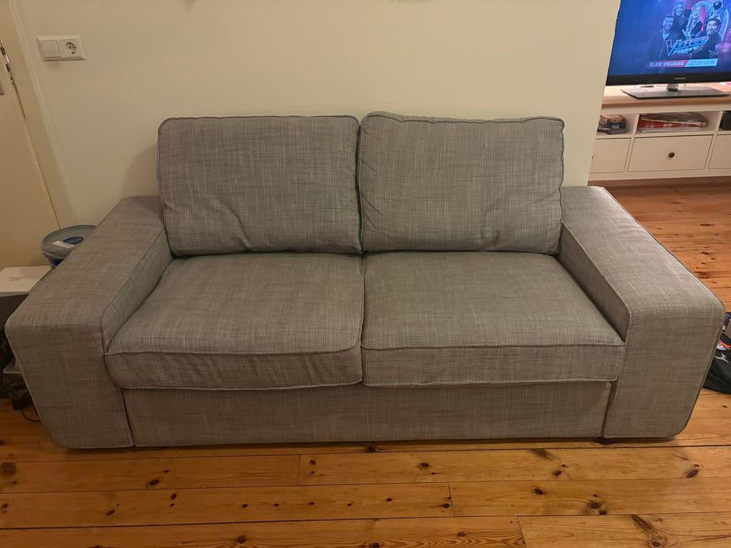 IKEA KIVIK 3-zitsbank - Tibbleby beige-grijs, Ophalen, Gebruikt, Driepersoons, 75 tot 100 cm