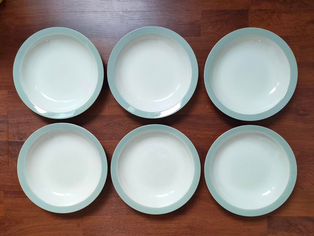 Vintage - 6 diepe borden van Petrus Regout, Ophalen of Verzenden, Huis en Inrichting