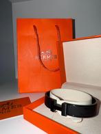 Hermès Armband Zwart met Zilveren H-sluiting, Sieraden, Tassen en Uiterlijk, Armbanden, Ophalen of Verzenden, Nieuw, Zwart, Overige materialen