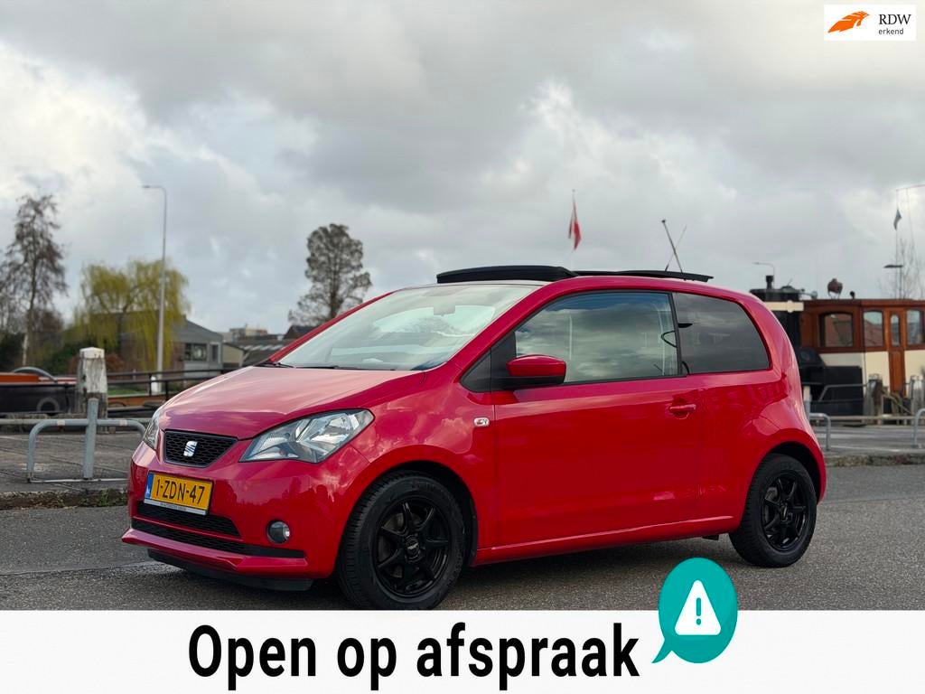 Seat Mii 1.0 Style Chic 1E EIG PANO CRUISE DEALER ONDERHOUDE, Euro 5, Stof, Gebruikt, Zwart