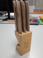 Laguiole Style de Vie Messenset met Houten Blok, Ophalen of Verzenden, Gebruikt, Hout, Bestekset