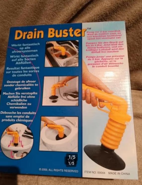 Drain buster nieuw. Makkelijkste ontstopper gootsteen, Overige typen, Ophalen of Verzenden