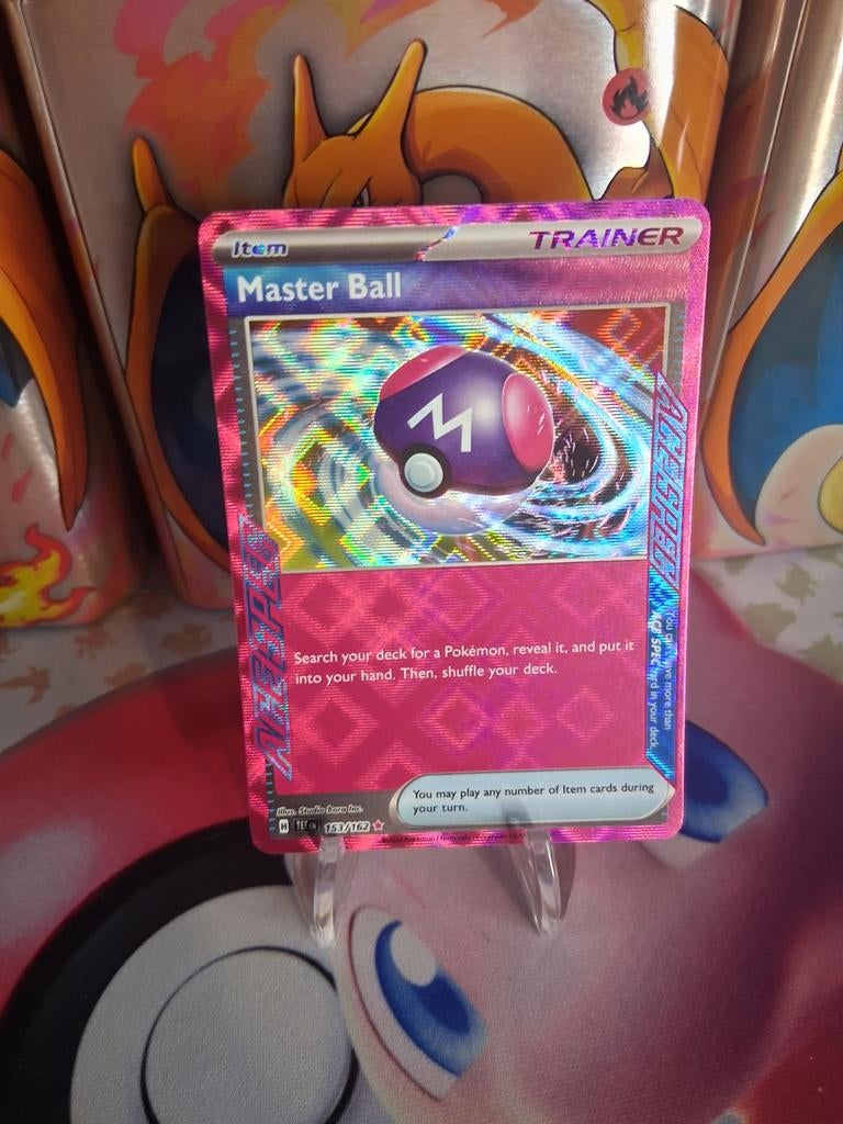 Pokemon Master Ball Trainer kaart ace spec, Ophalen of Verzenden, Zo goed als nieuw, Foil