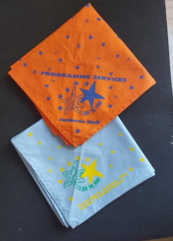 scouting Europese Jamboree 1994 dassen staff en program serv, Ophalen of Verzenden, Gebruikt, Pet, Hoed of Sjaal