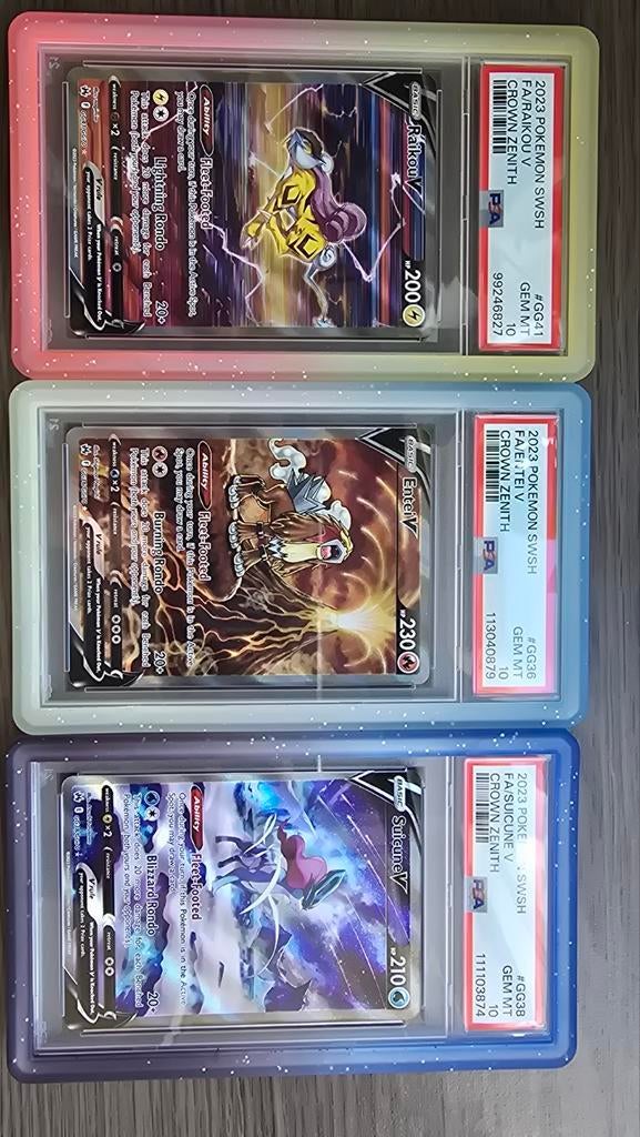 PSA 10 Setje Entei V Suicune V, Raikou V, Ophalen of Verzenden, Nieuw, Meerdere kaarten, Foil