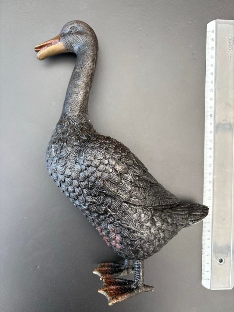 Vintage gepatineerde koperen gans, Ophalen of Verzenden, Koper