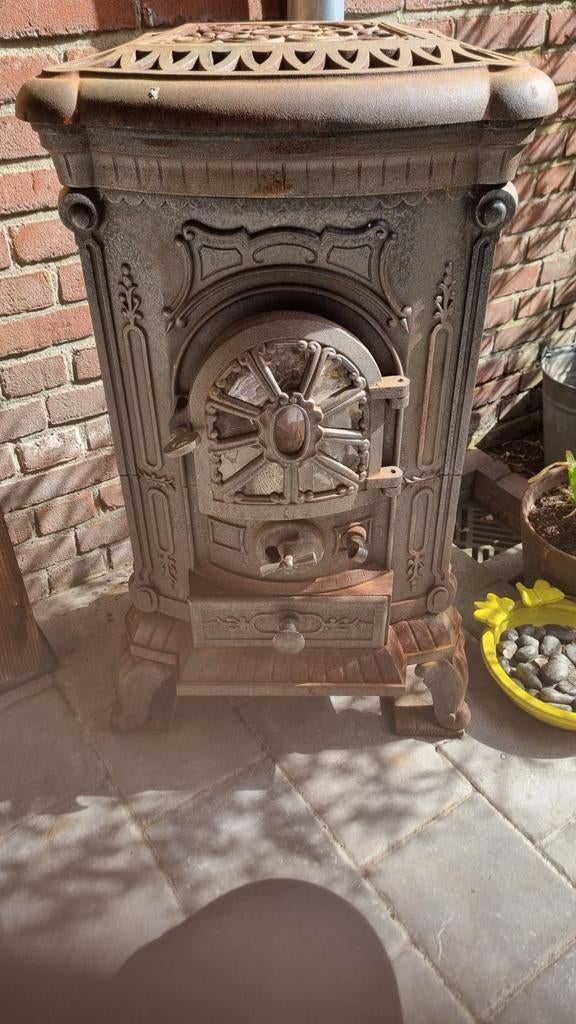 Gietijzeren antieke brocante hout haard, Ophalen, Gebruikt, Hout, Houtkachel