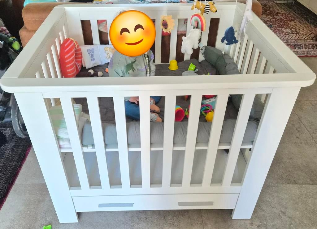 Witte box met lade - Coming Kids - 80x100 - zgan, Kinderen en Baby's, Boxen, Ophalen, Zo goed als nieuw, Rechthoekig, Lade