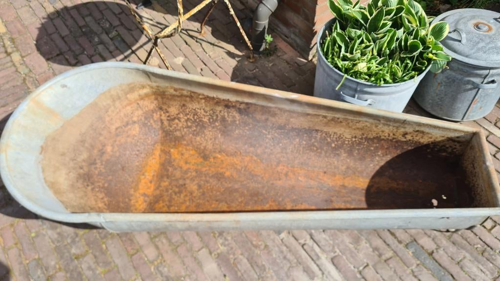 Zinken bad 1.70 mtr , ijsbad, Tuin en Terras, Ophalen, Gebruikt, Minder dan 30 cm, Rond