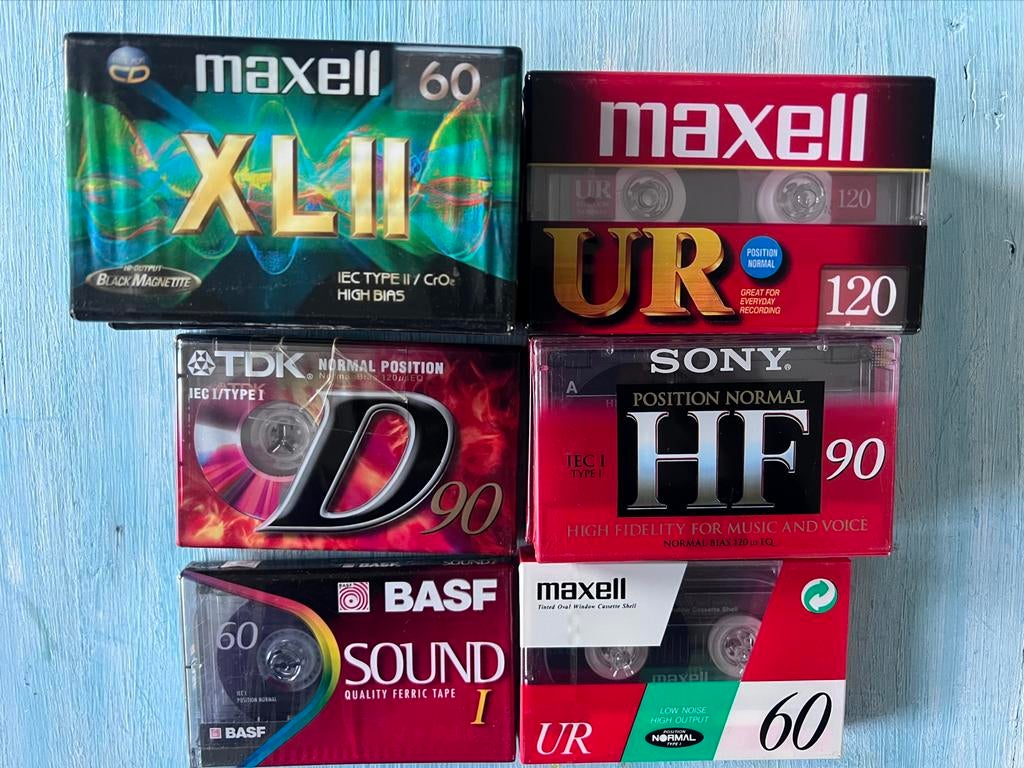 Cassettebandjes Maxwell 120 (en meer), Cd's en Dvd's, Cassettebandjes, Nieuw in verpakking, Onbespeeld, Overige genres, 2 t/m 25 bandjes