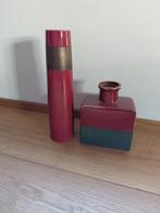 Aardewerk pot en vaas - Rood/Groen, Antiek en Kunst, Ophalen of Verzenden