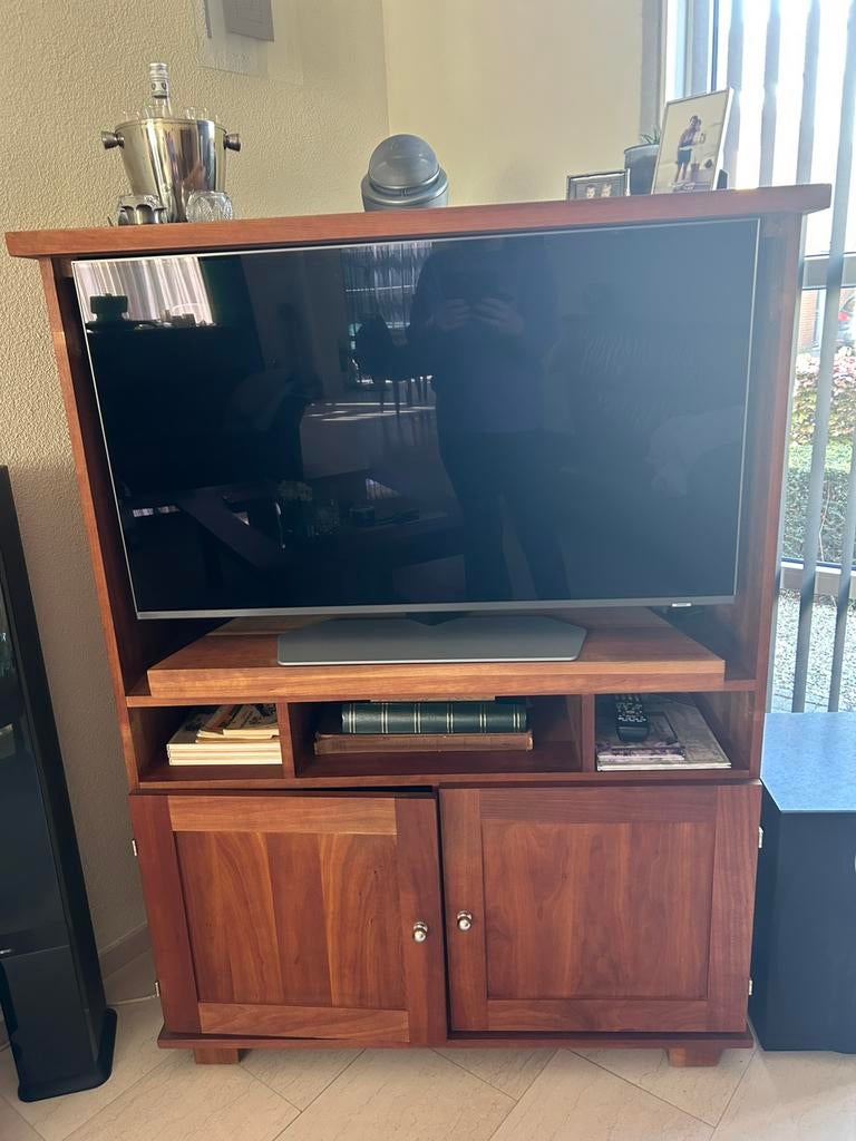 Kersen hout geolied tv kast, Huis en Inrichting, Kasten | Televisiemeubels, 100 tot 150 cm, Kersenhout, 25 tot 50 cm, 50 tot 100 cm