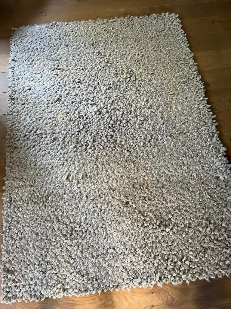 Wollen vloerkleed - Grijs/Beige, Ophalen, Gebruikt, Beige, 150 tot 200 cm