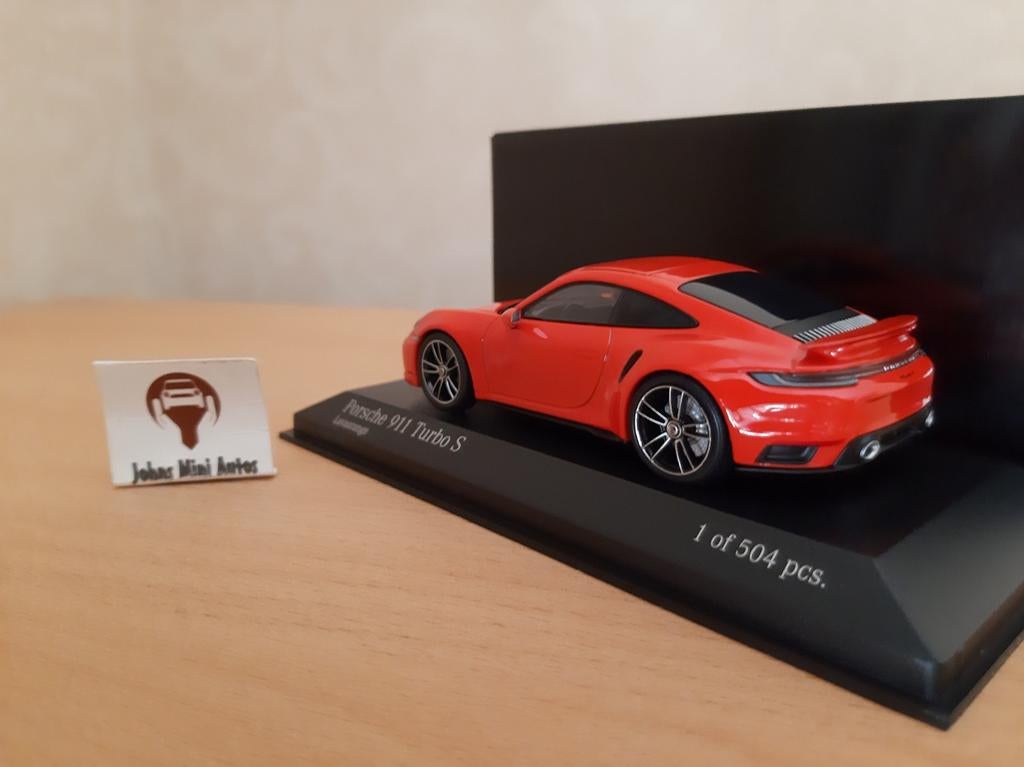 Porsche 911 Turbo S (992) 2020 Lava Orange / Minichamps 1:43, Minichamps, Auto, Nieuw, Ophalen of Verzenden