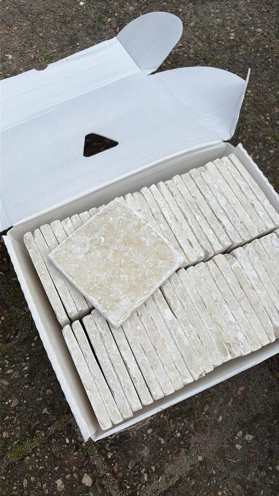 Vintage wandtegeltjes 10x10 zwart en beige, Ophalen, Minder dan 20 cm, Zo goed als nieuw, Minder dan 5 m²