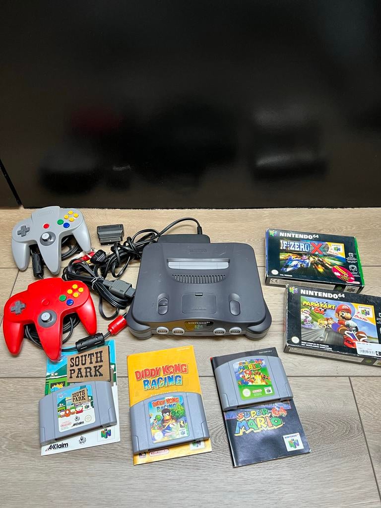 Nintendo 64 Console met 2 controllers en 5 games, Ophalen of Verzenden, Gebruikt, Met 2 controllers, Met games
