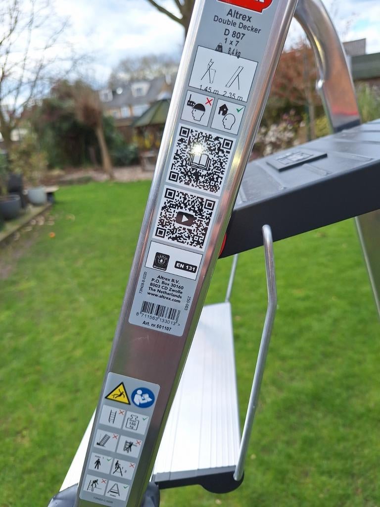 Nieuwe Altrex Double Decker D 807 trap 7 treden, Ophalen of Verzenden, Nieuw, 2 tot 4 meter