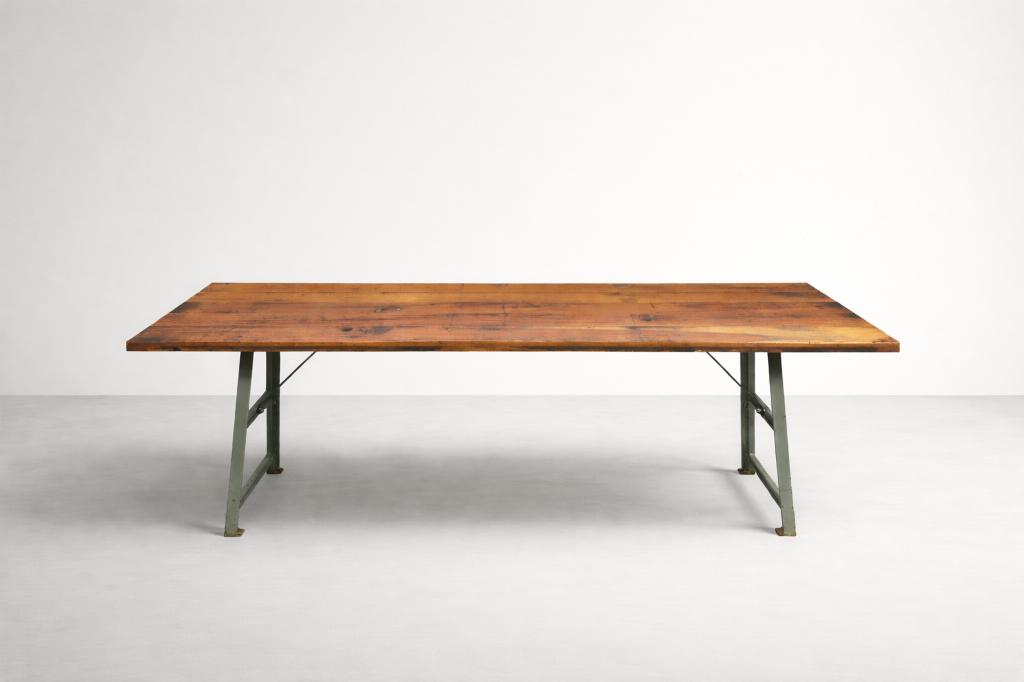 Industriële eikenhouten tafel, Huis en Inrichting, Tafels | Eettafels, Nieuw, 50 tot 100 cm, 200 cm of meer, Vijf personen of meer