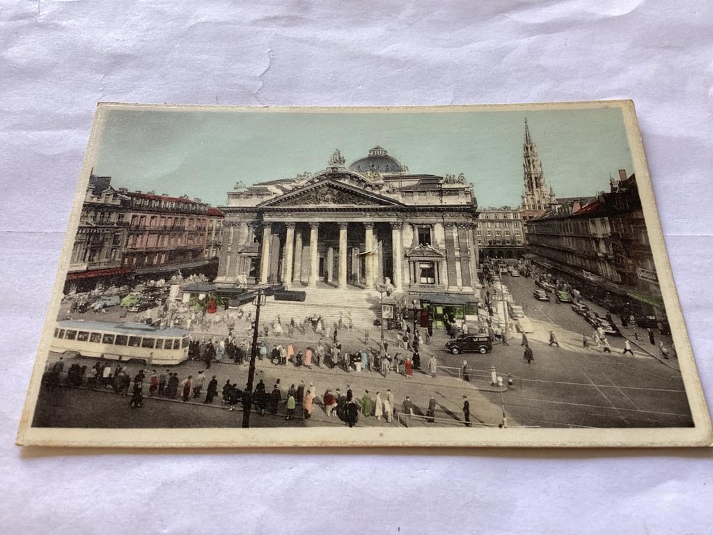 Oude Postkaart Brussel Beurs - Artcolor Bruxelles, Ophalen of Verzenden, Voor 1920, Gelopen, Brussel (Gewest)