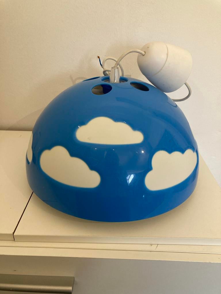 IKEA wolkenlamp blauw, Huis en Inrichting, Lampen | Hanglampen, Ophalen of Verzenden, Gebruikt, Kunststof, Minder dan 50 cm