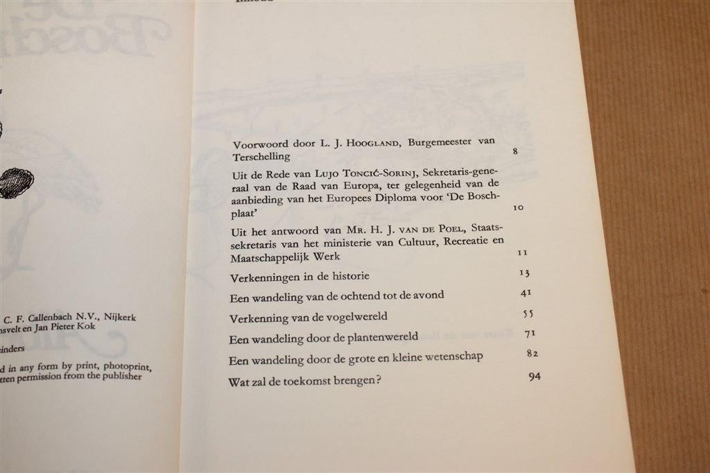 De Boschplaat — Natuurreservaat Terschelling, Fotoboek 1971, Boeken, Geschiedenis | Stad en Regio, Ophalen of Verzenden, Gelezen