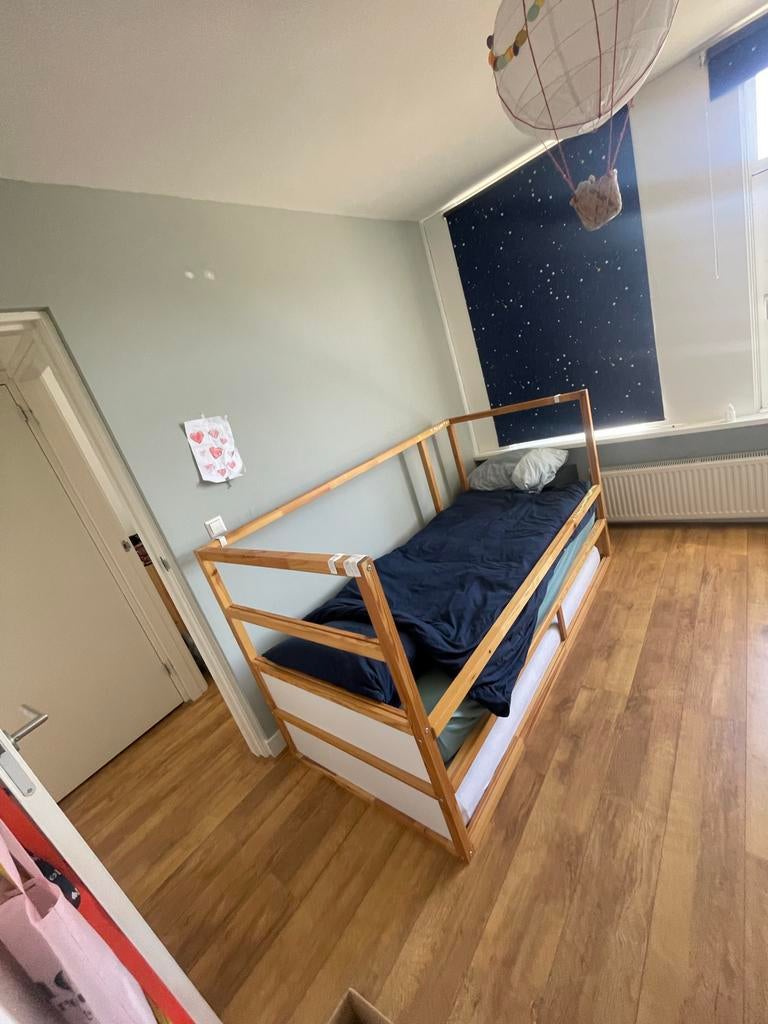 Kura keerbaar bed wit - IKEA, Huis en Inrichting, Slaapkamer | Bedden, Gebruikt, Eenpersoons, 90 cm, 200 cm, Hout, Wit, Ophalen of Verzenden