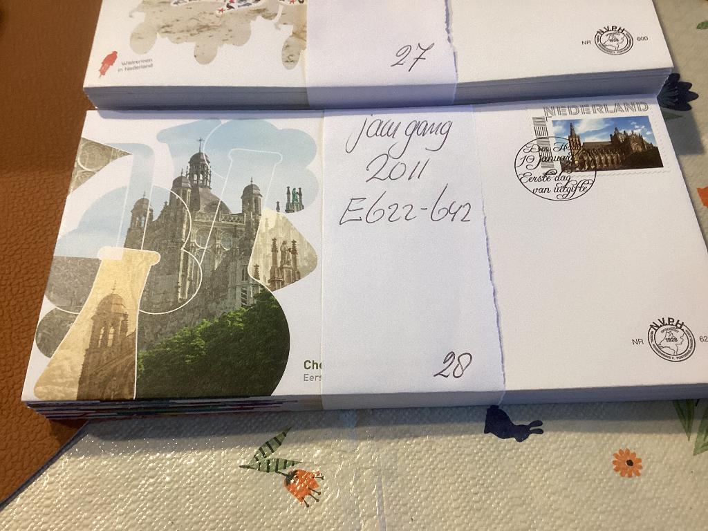 Jaargang 2011 fdc Nederland 622 tm 642 compleet, Ophalen, Onbeschreven, Nederland