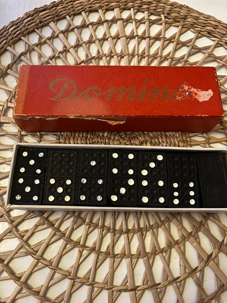 Vintage dominospel, kartonnen doosje ‘Domino", Ophalen of Verzenden