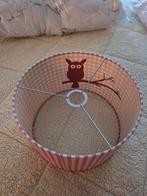 Leuke lampenkap met uiltje - rood geblokt, Gebruikt, Rond, Ophalen of Verzenden, Kinderkamer, Speels, Landelijk